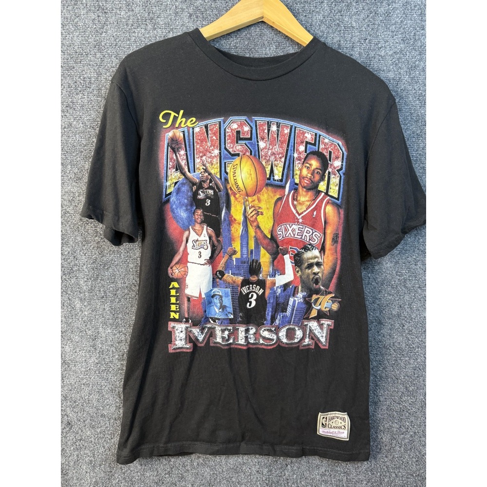 Mitchell & Ness Allen Iverson The Answer Graphic T-Shirt Men's Medium Black